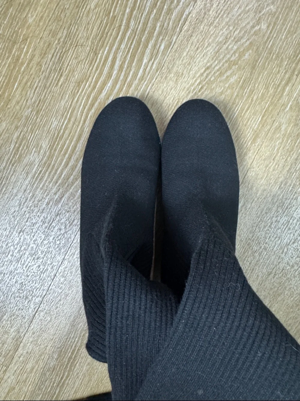 Vivaia Black Knit Sock Knee High Boots size 37.5